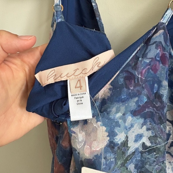 Anthropologie Floral Midi Dress - Blue and Pink - Picture 7 of 9